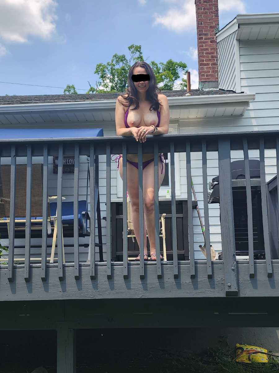 Bikini & Boobs Exposed to Neighbors in th image image
