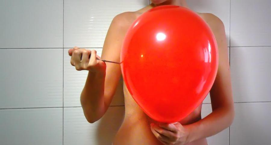 Girls Exposed & Naked behind a  Red Ballon.