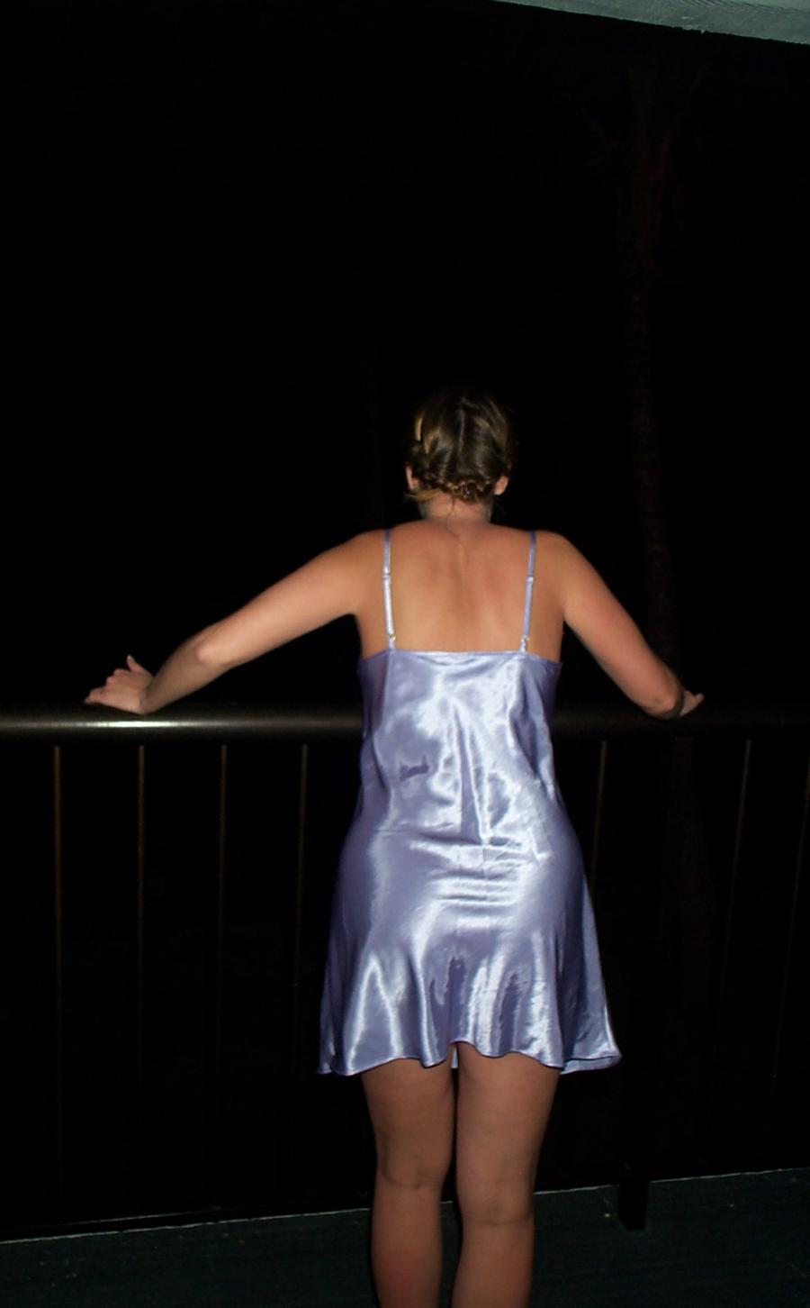 Wife in a Sexy Nighty on a Balcony - Amateur