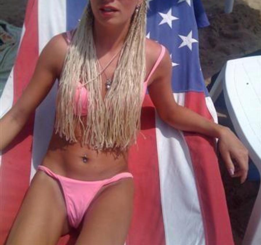 Girlfriend with Bikini and American Flag Towel! - Sexy Amateur Dare