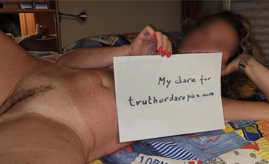 Wife Naked Holding Sign - Amateur MILF