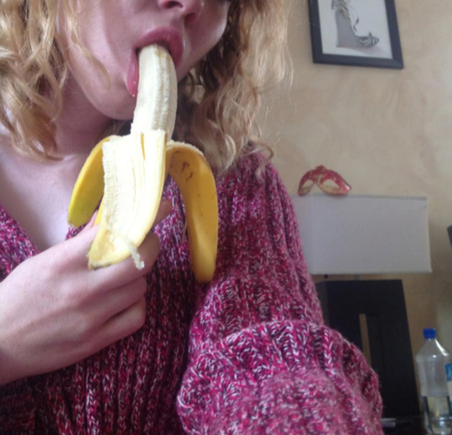 Redhead Wife eating a Banana - Sexy Dare