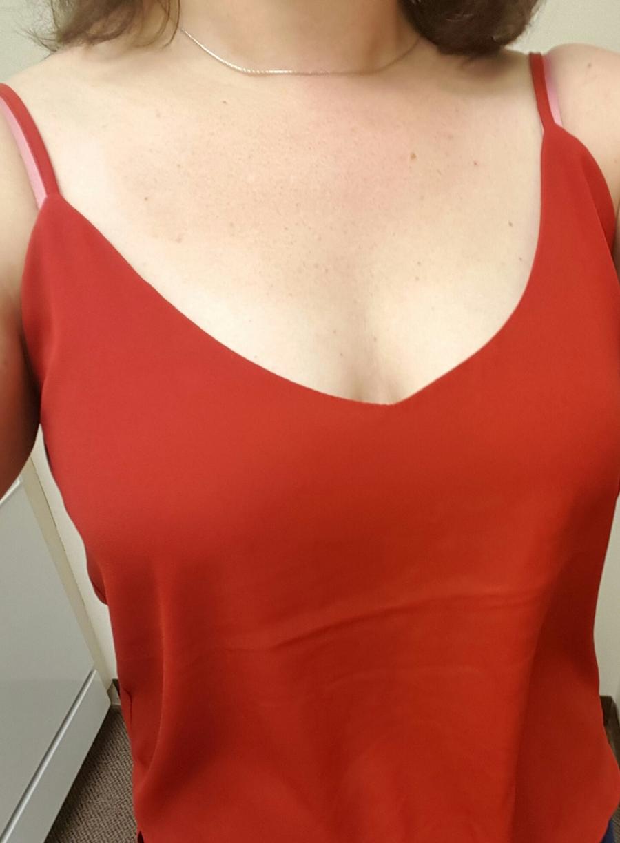 Boobs coming out of my Red Top