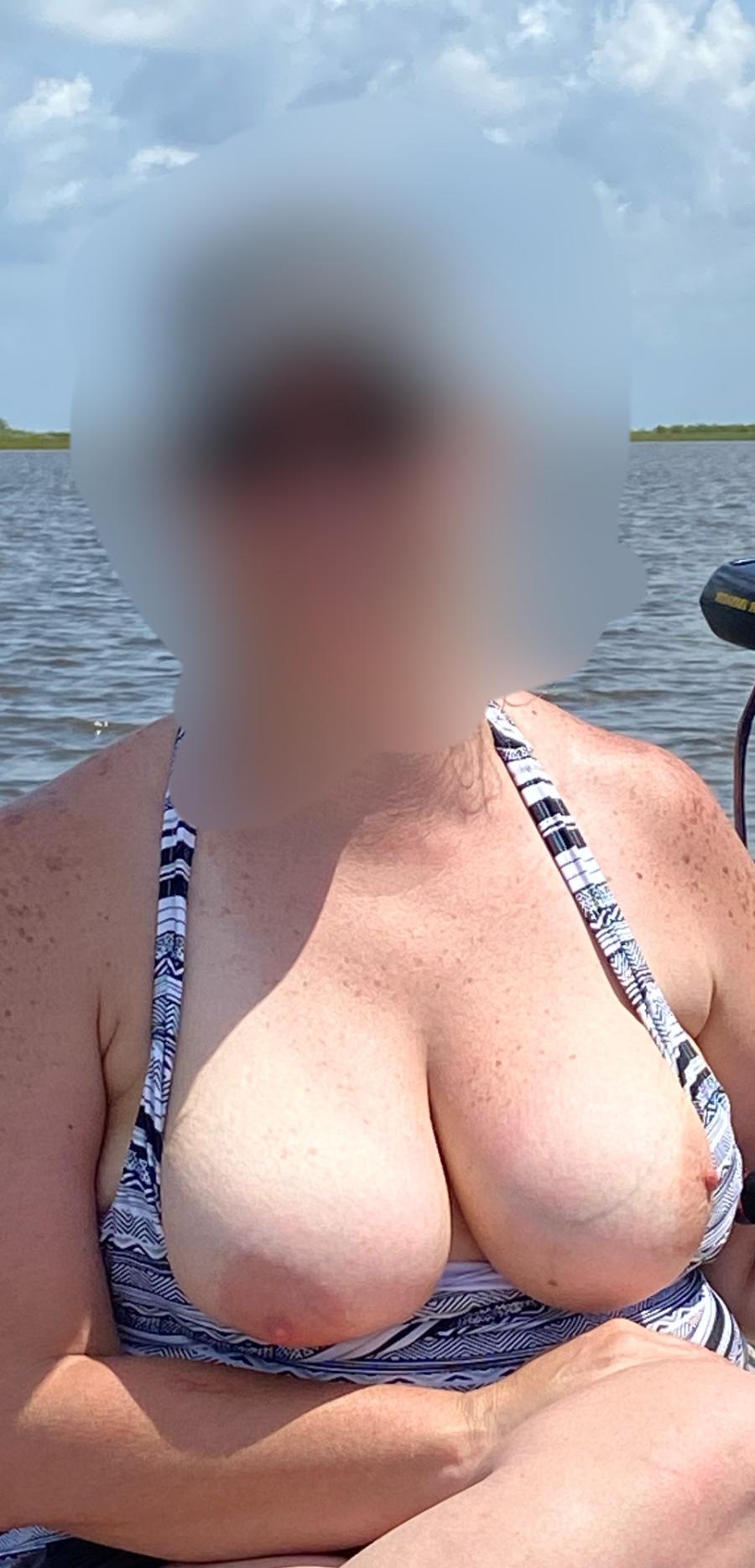 GILF with Tits out on her Boat