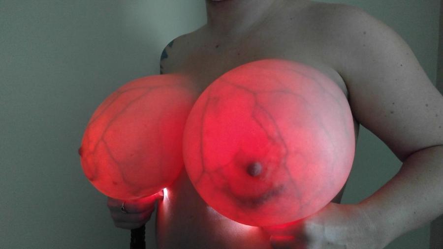 Halloween Boobs - Wife with Lights on her Tits